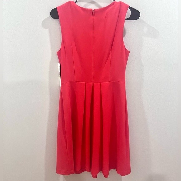 Sharagano orange red pleated dress size 4P NWT - Picture 4 of 8